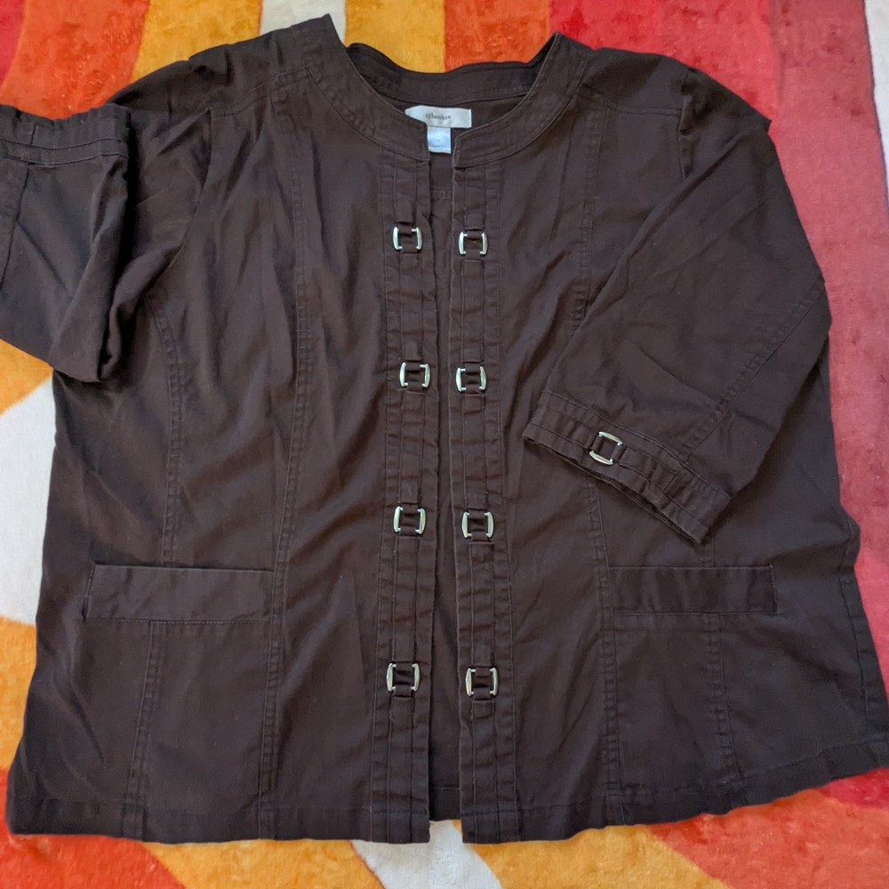 CJ Banks Brown Women's Jacket Blazer 1X